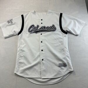 Colorado Rockies Dynasty MLB Baseball Jersey White Button Front Men's Large L
